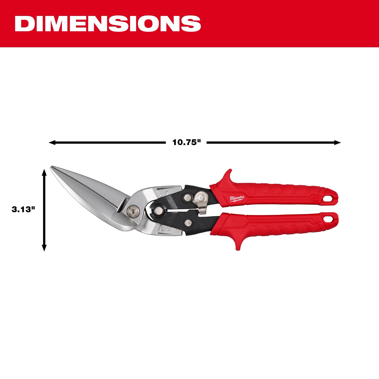 Milwaukee 48-22-4568, Left Offset Long Cut Aviation Snips