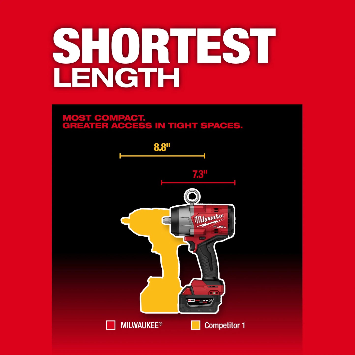 Milwaukee 2966-20, M18 FUEL™ 1/2" High Torque Impact Wrench w/ Pin Detent