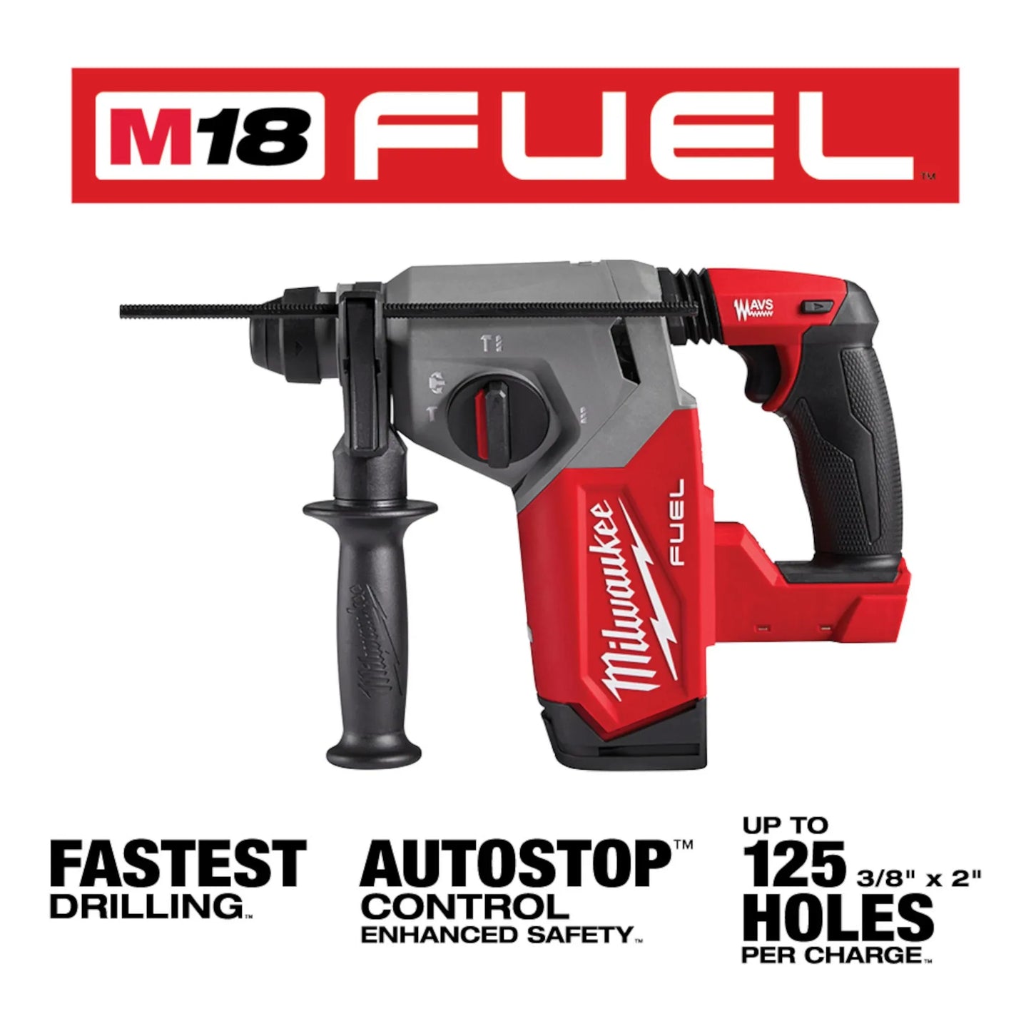 Milwaukee 2912-20, M18 FUEL Brushless 1" SDS Plus Rotary Hammer (Tool Only)