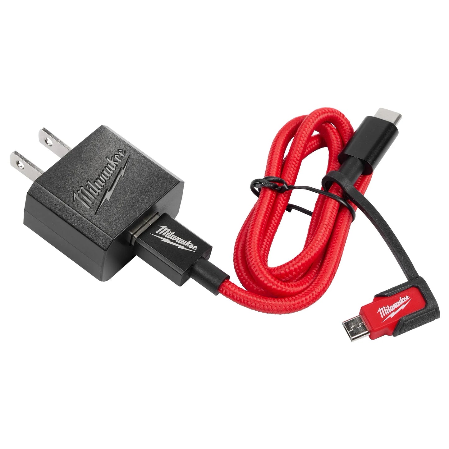 Milwaukee 48-59-1209, 3ft USB-C and 2.1A Wall Charger w/Micro USB Adaptor
