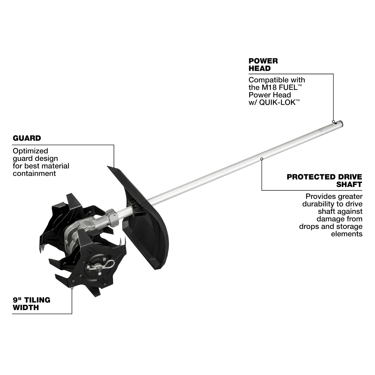 Milwaukee 49-16-2739, M18 FUEL™ QUIK-LOK™ Cultivator Attachment