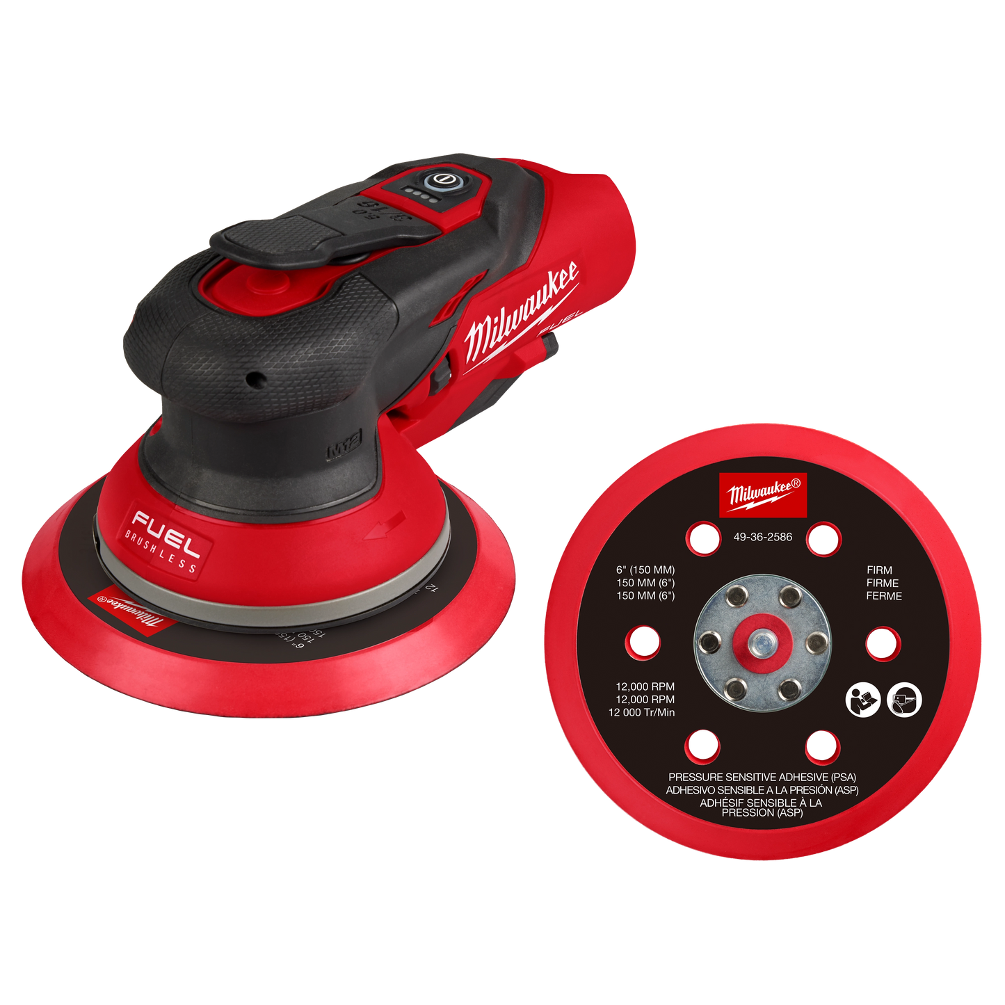 Milwaukee 2585-20, M12 FUEL™ 6" Random Orbital Sander (3/16")