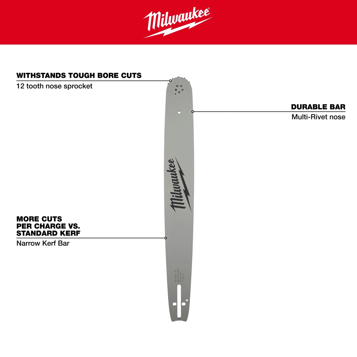 Milwaukee 49-16-2755, 20" .325" Pitch, .050" Gauge Guide Bar