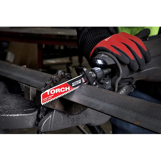 Milwaukee 48-00-5261, 6" 8TPI TORCH™ with NITRUS™ Carbide for Cast Iron SAWZALL® Blade 1PK
