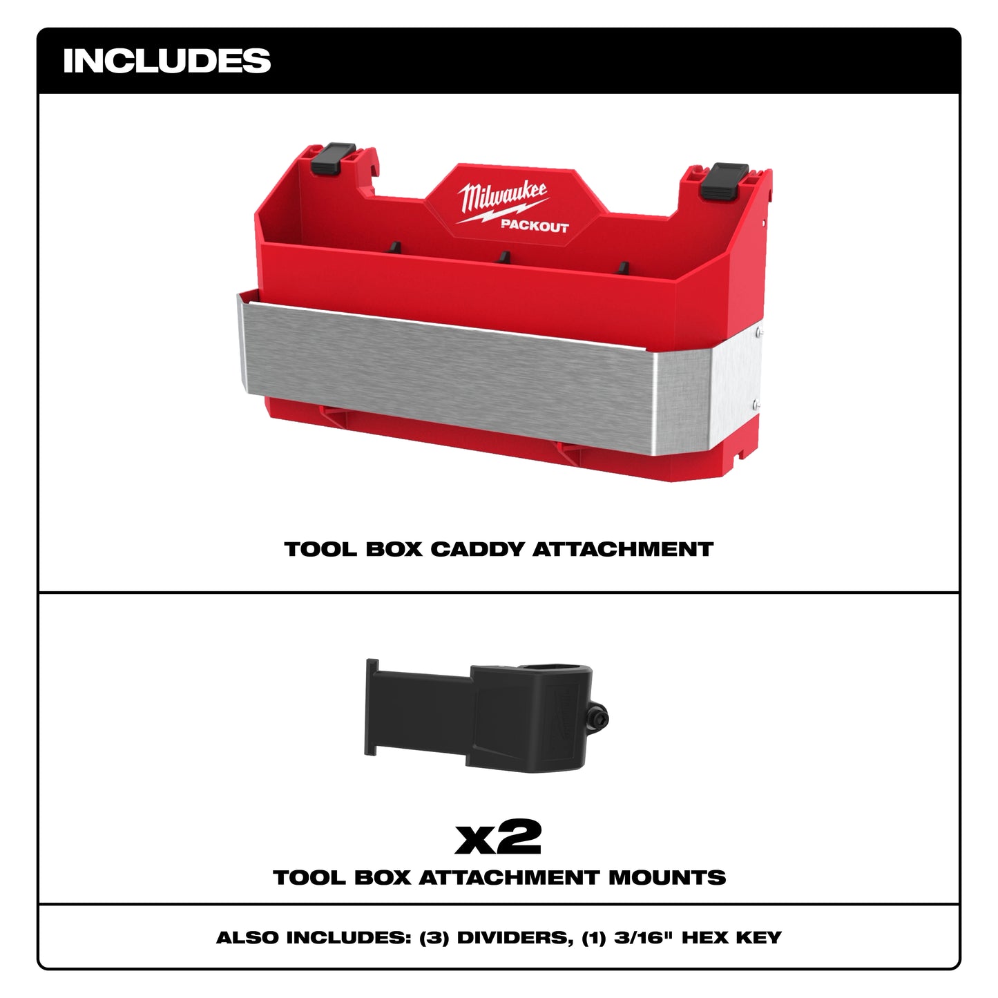 Milwaukee 48-22-8602, PACKOUT™ Tool Box Caddy Attachment