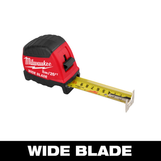 Milwaukee 48-22-1226, 8m/26ft Wide Blade Tape Measure