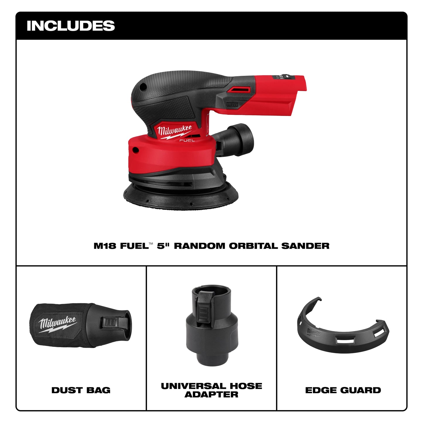 Milwaukee 2837-20, M18­ FUEL™ 5" Random Orbital Sander