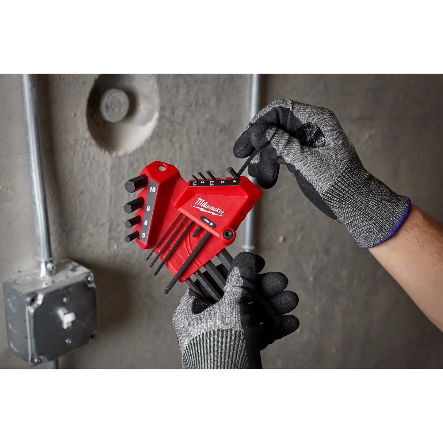 Milwaukee 48-22-2186, 9-Key Ball End  L-Key Set - Metric