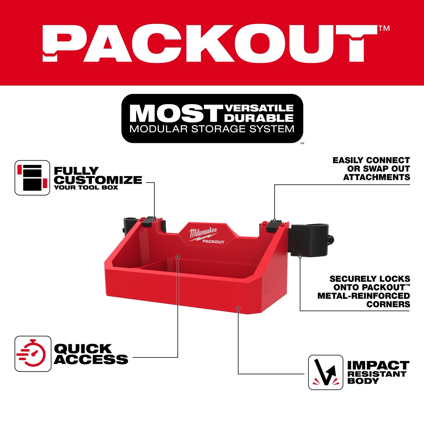 Milwaukee 48-22-8605, PACKOUT™ Tool Box Tray Attachment