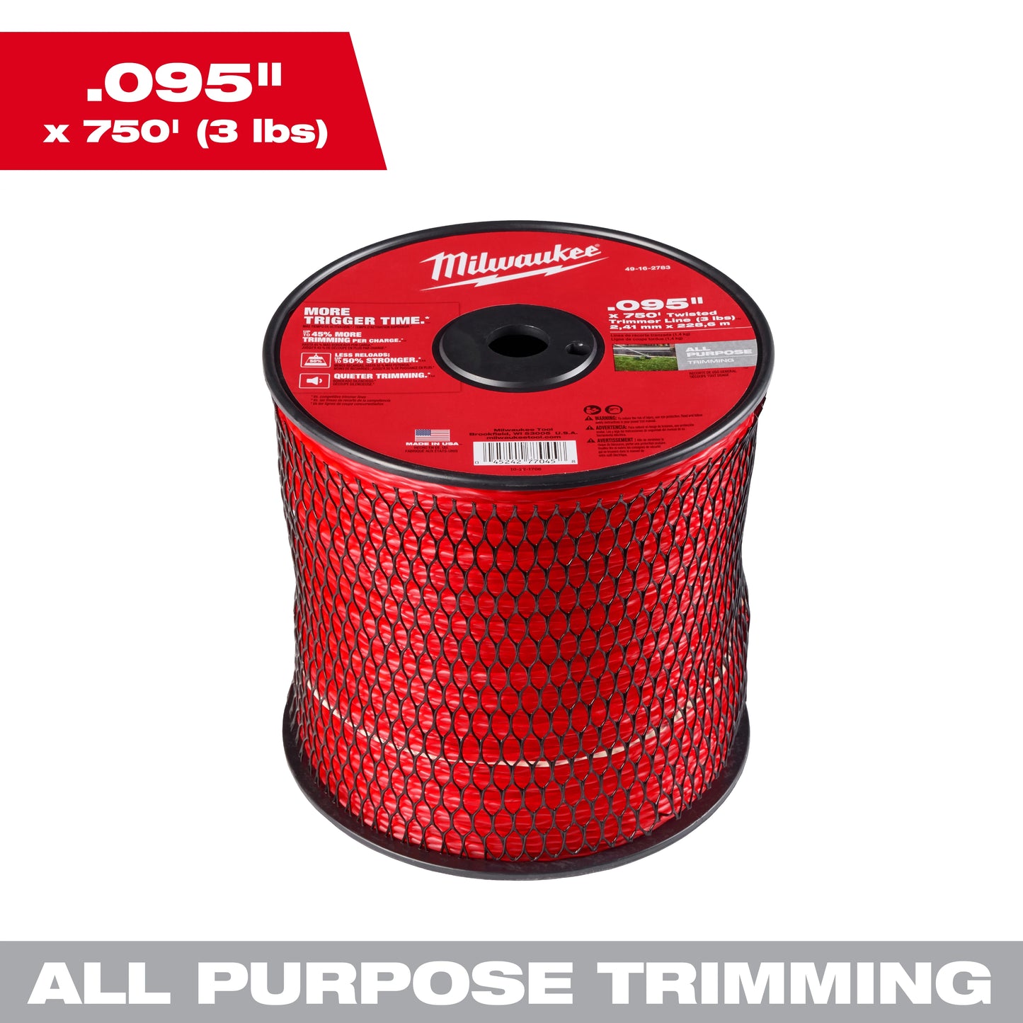 Milwaukee 49-16-2783, 750' Spool of .095″ Trimmer Line