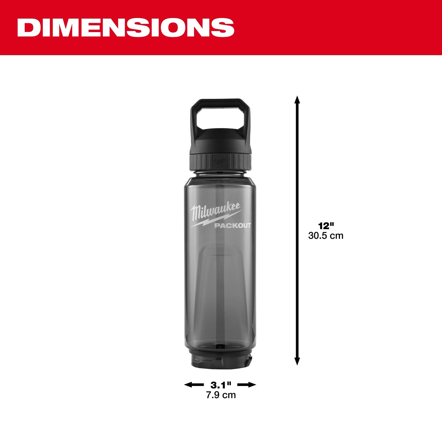 Milwaukee 48-22-8372B, PACKOUT™ 34oz Bottle with Chug Lid (Black)
