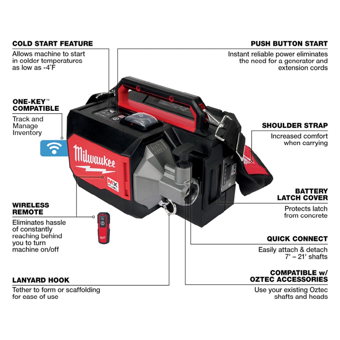 Milwaukee MXF370-2XC, MX FUEL Concrete Vibrator