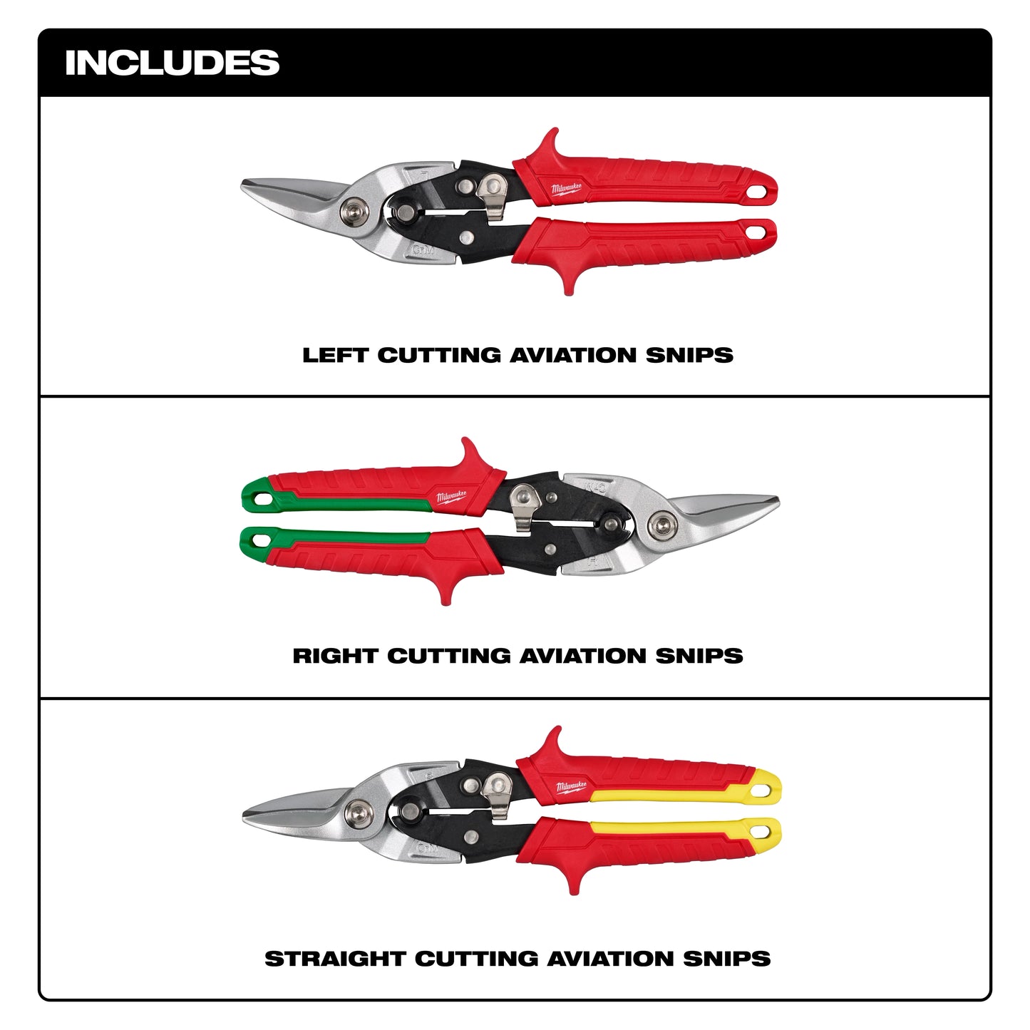 Milwaukee 48-22-4563, 3PC Aviation Snip Set