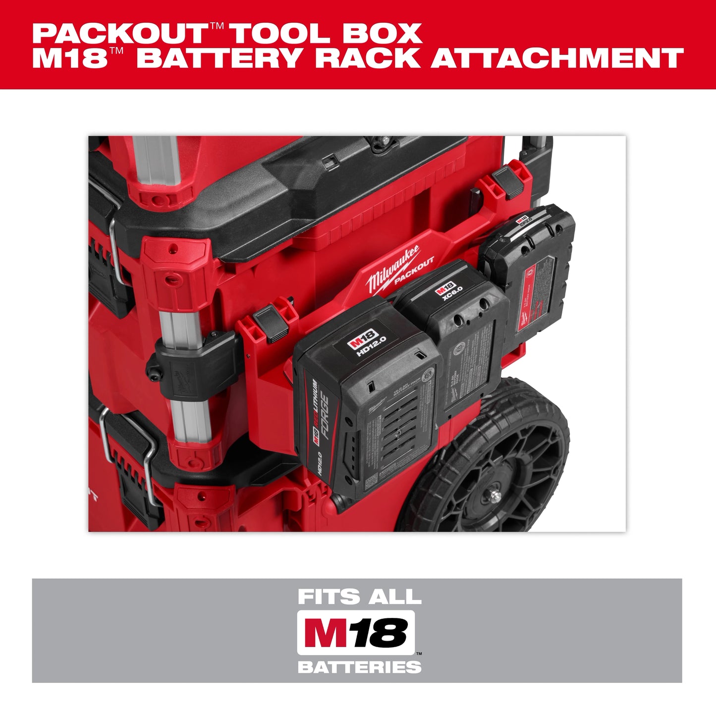 Milwaukee 48-22-8603, PACKOUT™ Tool Box M18™ Battery Rack Attachment