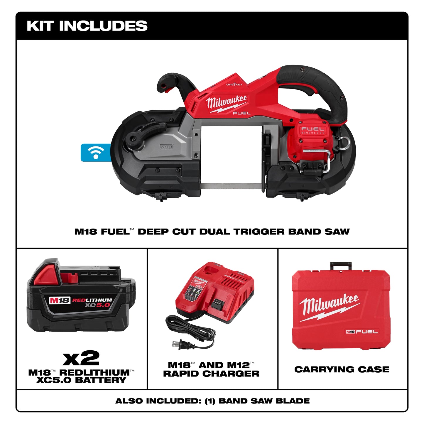 Milwaukee 2929S-22, M18 FUEL™ Dual Trigger Deep Cut Band Saw Kit