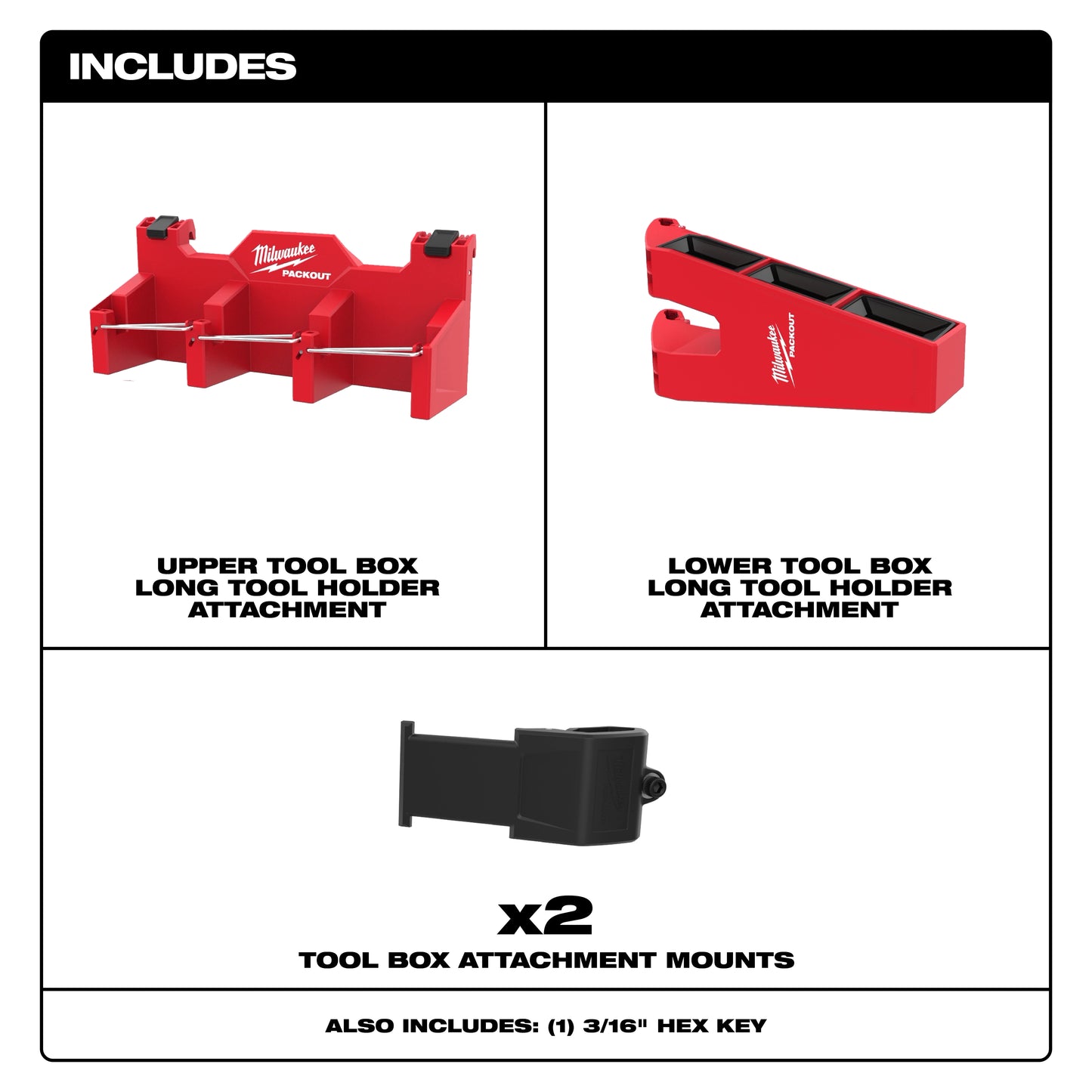 Milwaukee 48-22-8607, PACKOUT™ Tool Box Long Tool Holder Attachment