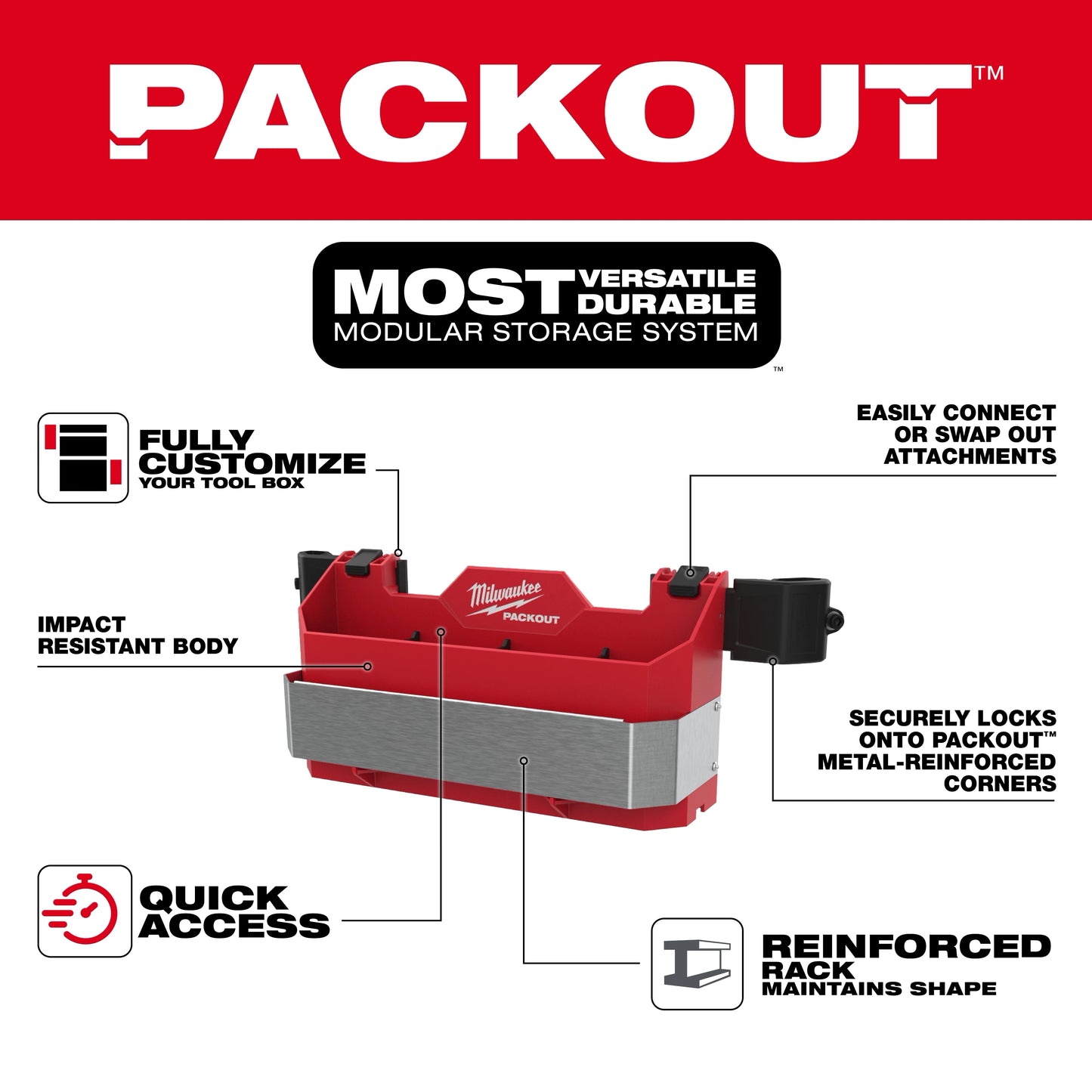 Milwaukee 48-22-8602, PACKOUT™ Tool Box Caddy Attachment