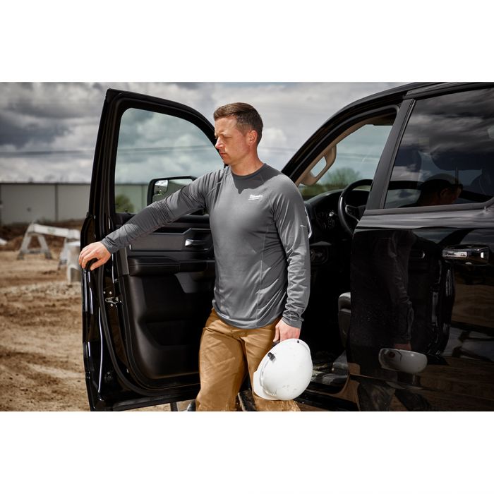 Milwaukee 402G-XL, Men's X-Large Gray WORKSKIN Midweight Performance Long Sleeve Base Layer Shirt (Discontinued)