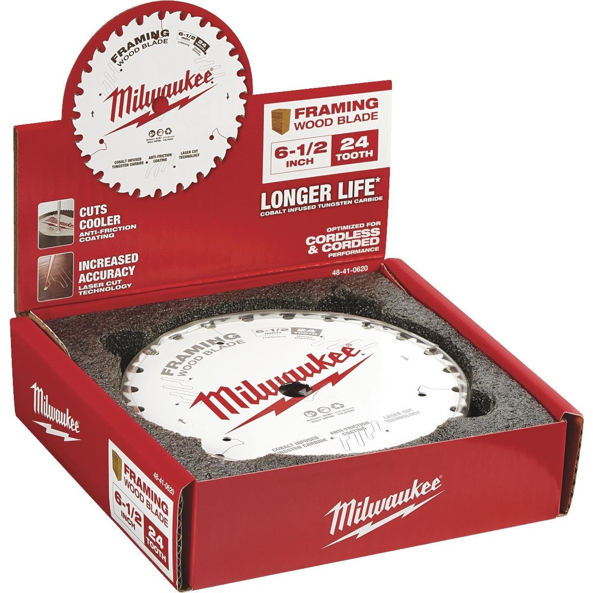 Milwaukee 48-41-0620, 6-1/2" 24T Framing Circular Saw Blades Bulk 10