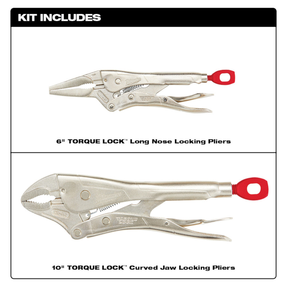 Milwaukee 48-22-3602, 2 pc Locking Pliers Set
