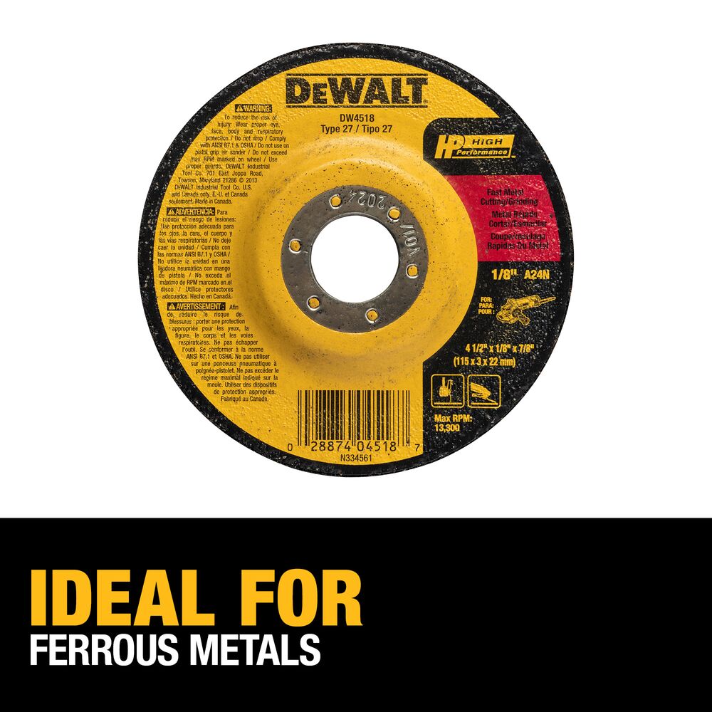 DeWalt DW4518, 4-1/2'' X 1/8'' Metal Cutting Wheel