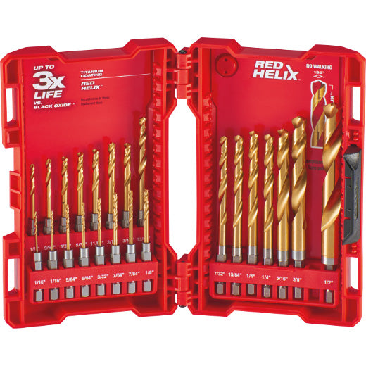 Milwaukee 48-89-4631, SHOCKWAVE Impact Duty™ RED HELIX™ Titanium Drill Bit Set – 23PC