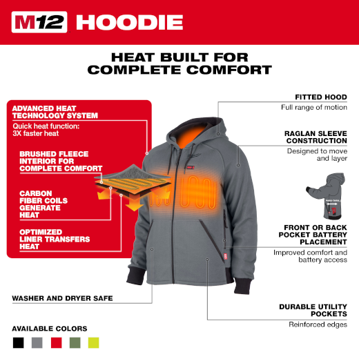 Milwaukee 306B-21 M12 Black Heated Hoodie Kit 