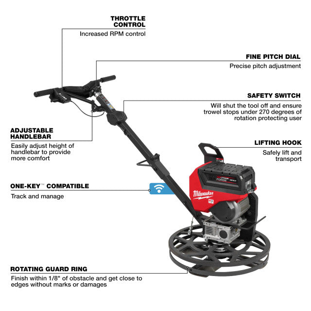 Milwaukee MXF324-2HD, MX FUEL 24in Walk-Behind Edging Trowel Kit