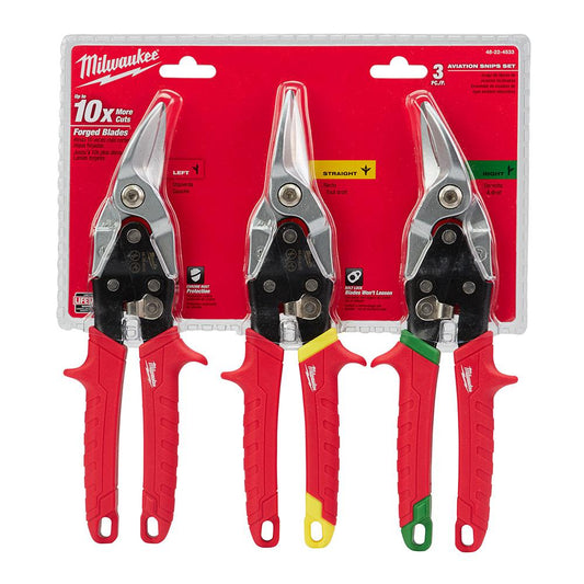 Milwaukee 48-22-4533, 3 pc Aviation Snip Set