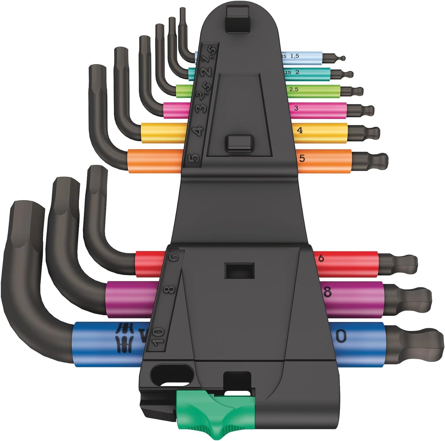 Wera 05133164001, 950/9 Hex-Plus Multicolour 2 L-key set, metric, BlackLaser, 9 pieces