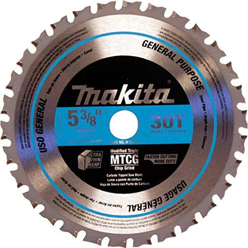 Makita A-95037, 5‑3/8" 30T Carbide‑Tipped Saw Blade, Metal/General Purpose