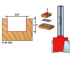 Freud 16-104, 3/4" Mortising Bit (1/4" Shank)