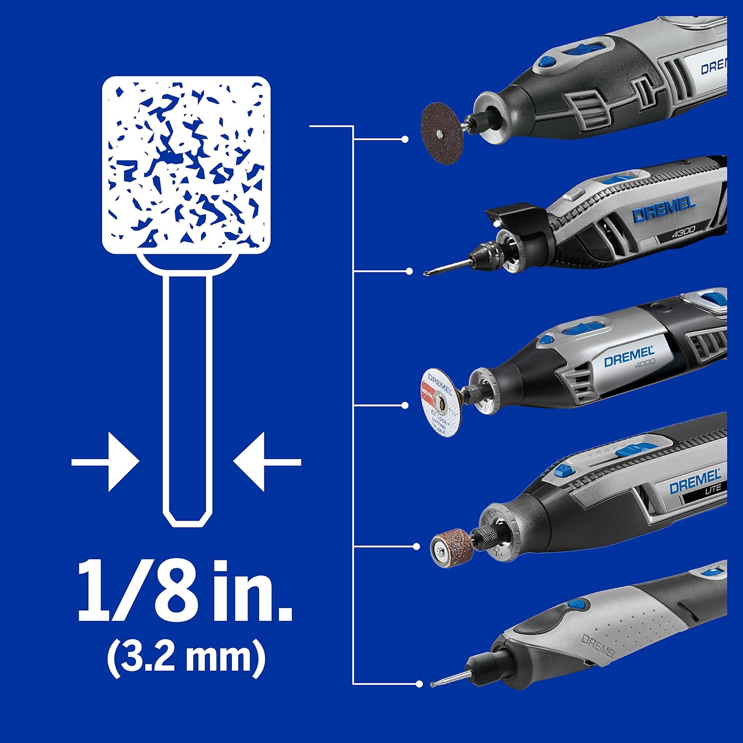 Dremel 735-01, Glass Etching Rotary Tool Accessories Kit - 8 Piece Set