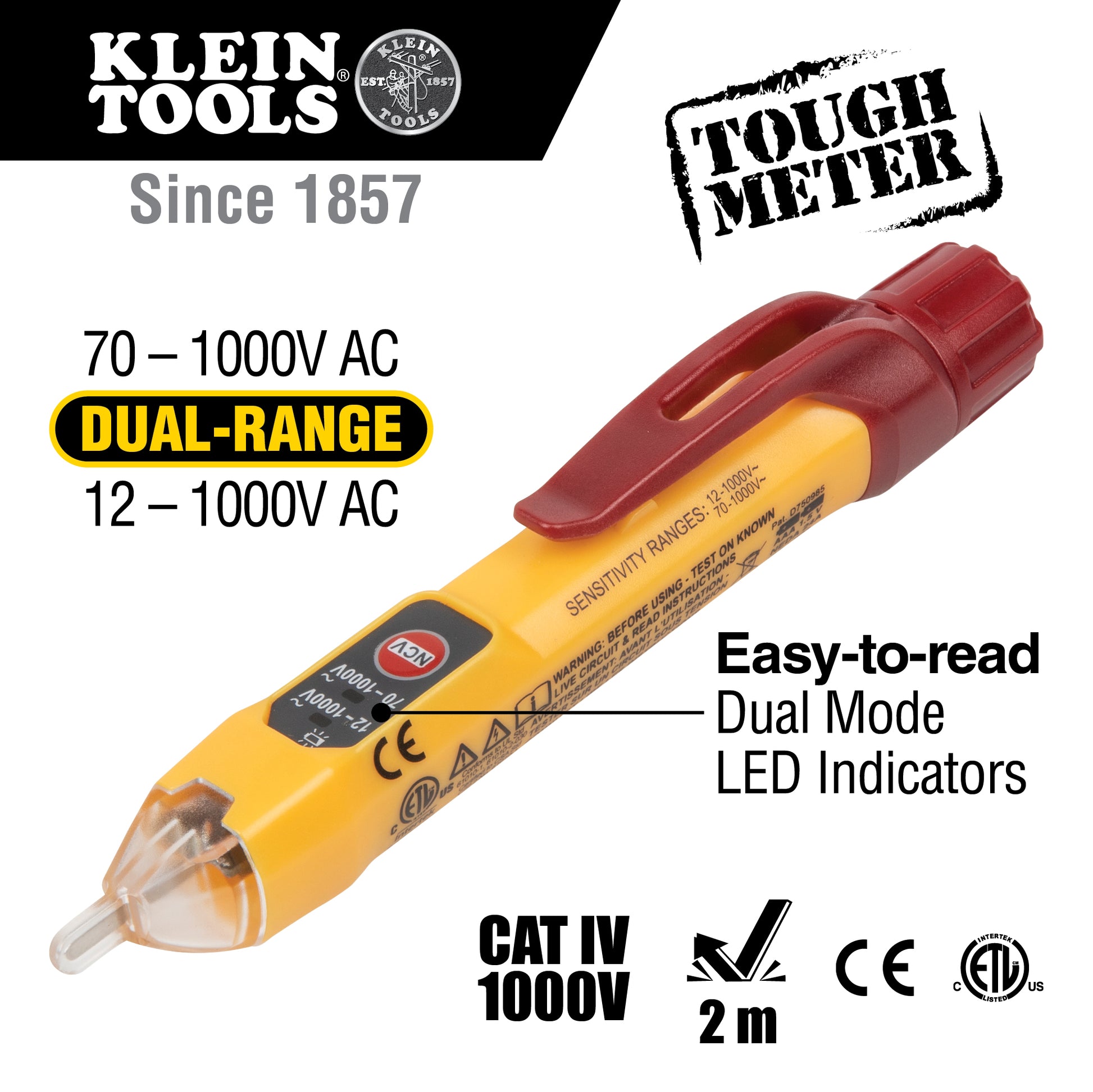 Klein Tools NCVT2PKIT, Dual Range NCVT with Receptacle Tester Electrical Test Kit