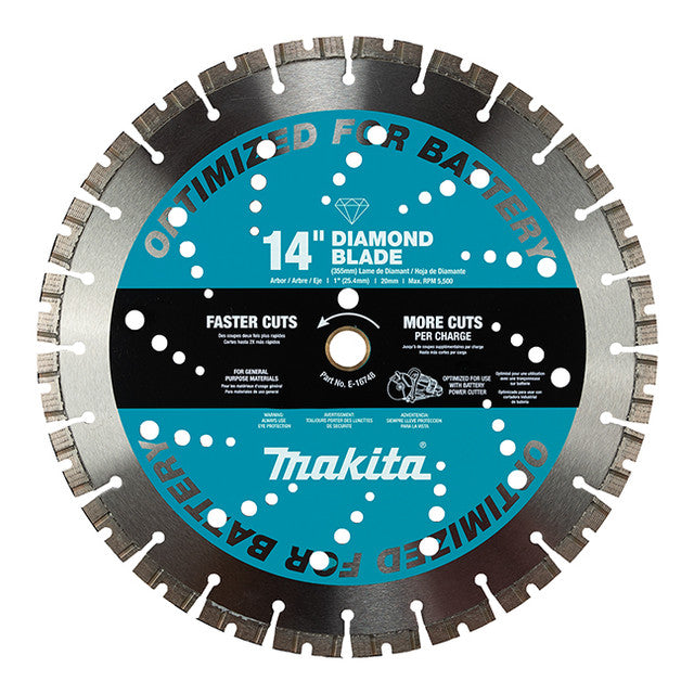 Makita E-16748, 14" Thin Kerf Diamond Blade, Segmented, General Purpose