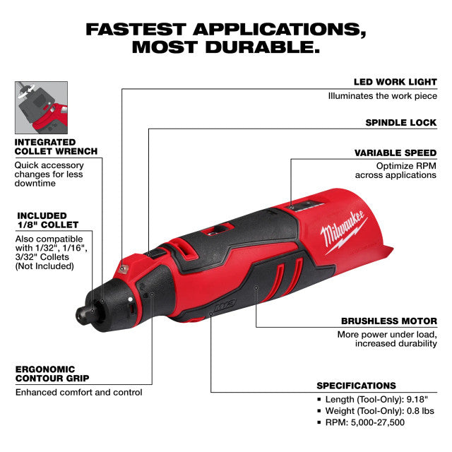 Milwaukee 2525-20, M12 Brushless Rotary Tool