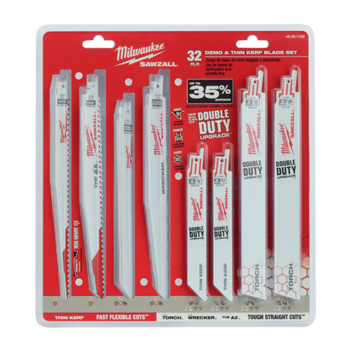 Milwaukee 49-22-1132, Mega SAWZALL® Demolition and Standard Blade Set - 32PC