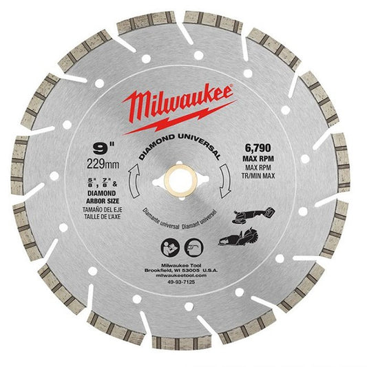 Milwaukee 49-93-7125, 9" DIAMOND UNIVERSAL SEGMENTED BLADE