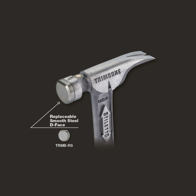 Stiletto TRMB, TRIMBONE Curved Handle Smooth Face Titanium Finish Hammer