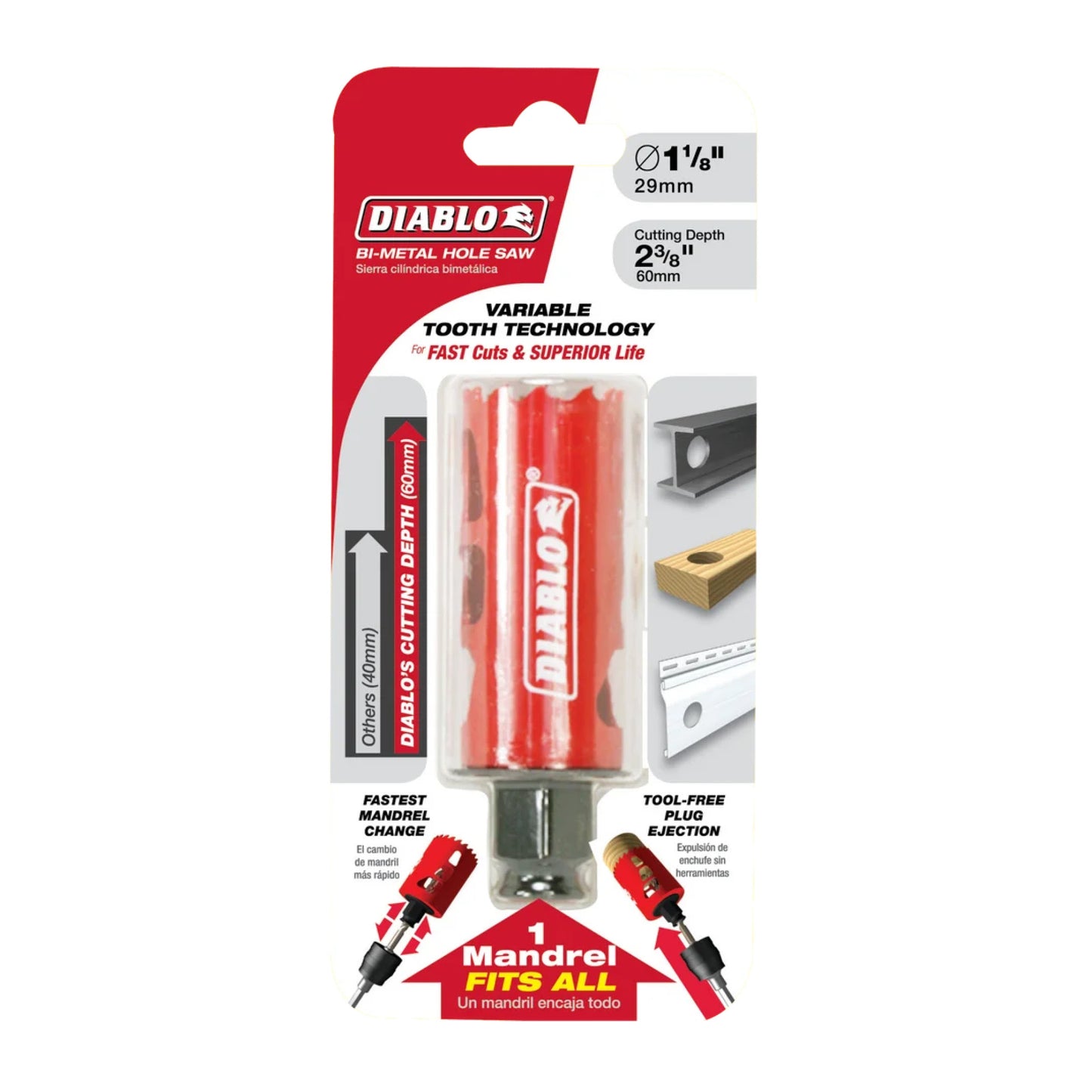 Diablo DHS1125, 1-1/8" BiM Hole Saw