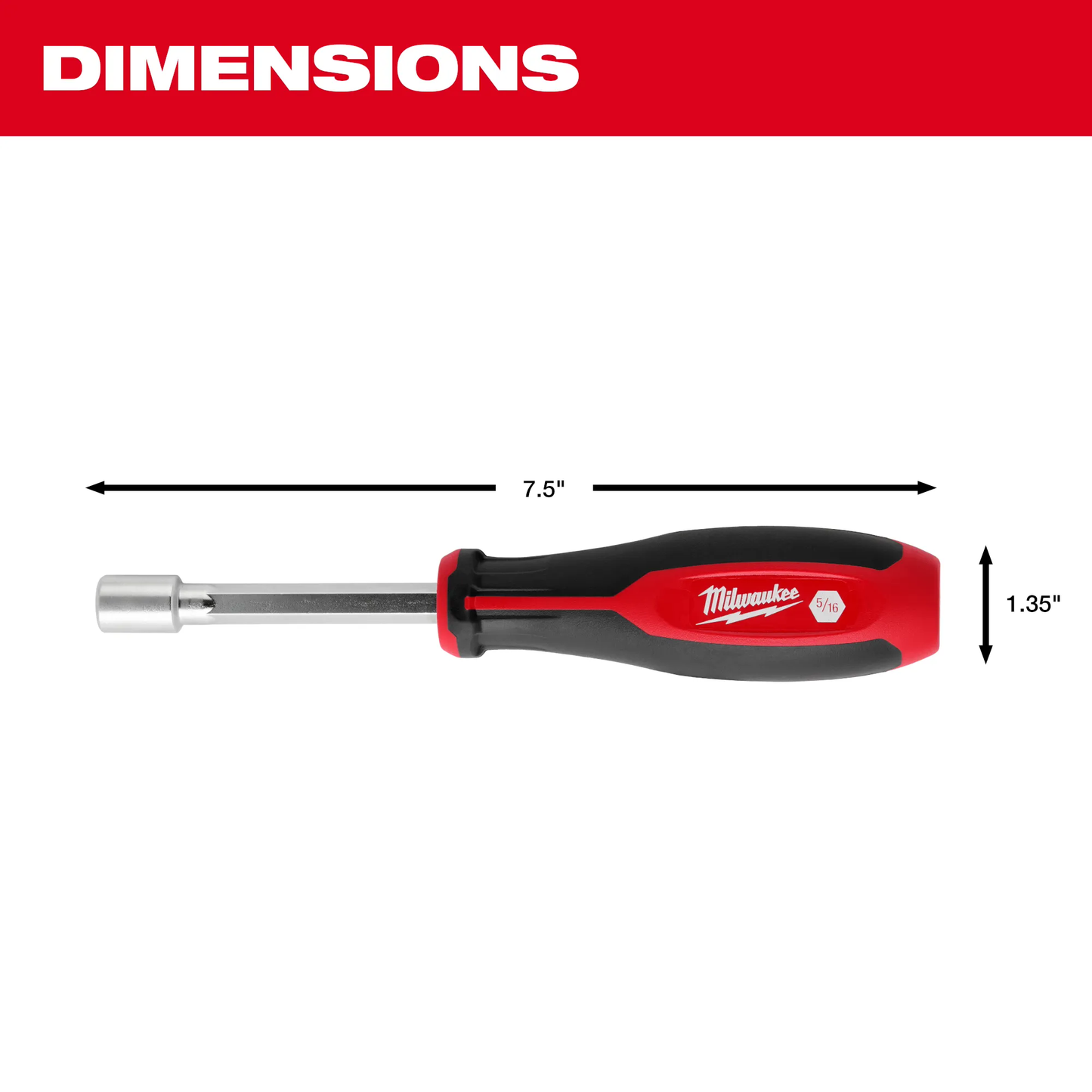 Milwaukee 48-22-2547, 7pc SAE HollowCore™ Magnetic Nut Driver Set