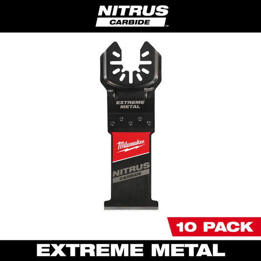 Milwaukee 49-25-1569, NITRUS CARBIDE™ Extreme Metal Universal Fit OPEN-LOK™ Multi-Tool Blade 10PK