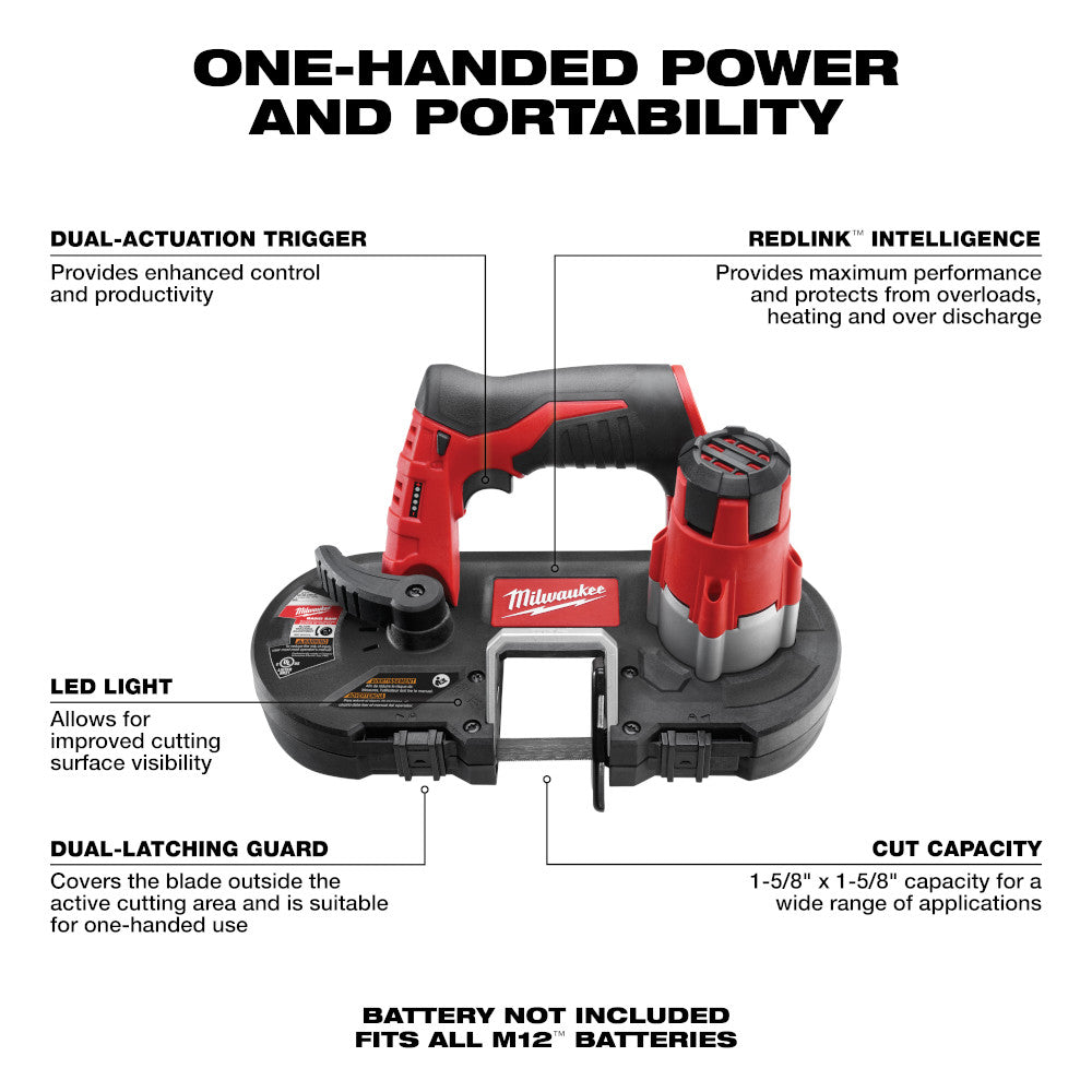 Milwaukee 2429-20, M12 Band Saw (Tool Only)