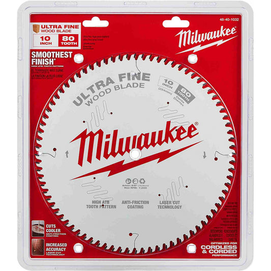 Milwaukee 48-40-1032, 10" 80T Ultra Fine Finish Circular Saw Blade