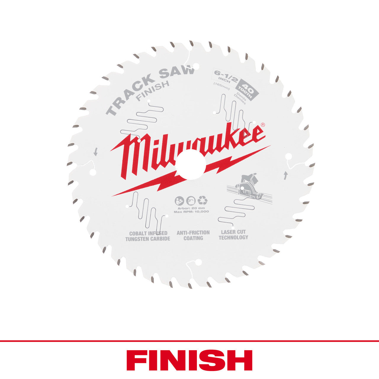 Milwaukee 48-40-0625, 6-1/2” 40T Finish Track Saw Blade