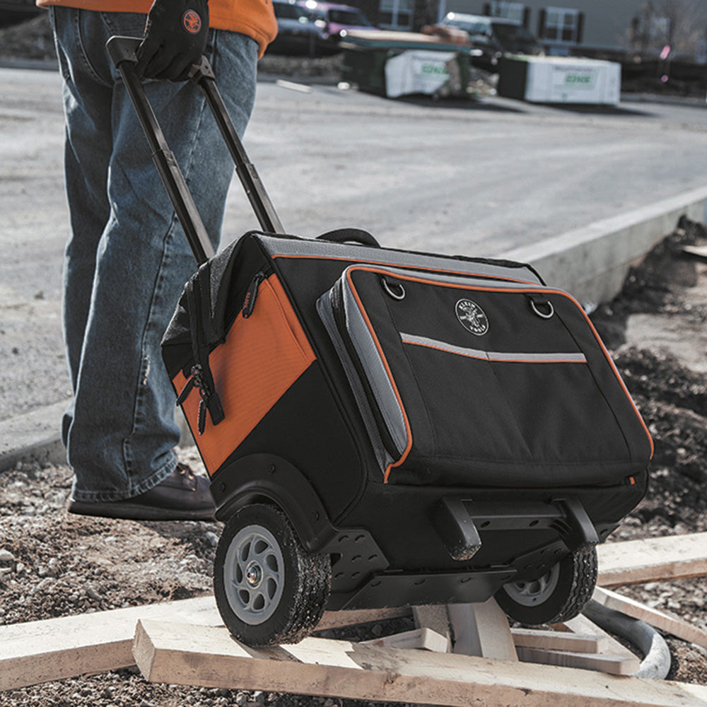Klein Tools 55452RTB, Tool Bag, Tradesman Pro™ Rolling Tool Bag, 24 Pockets, 19-Inch
