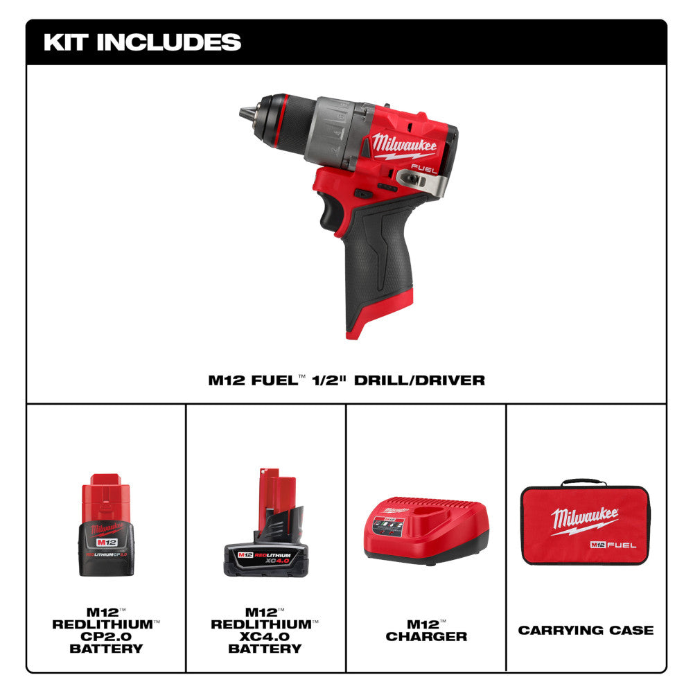 Milwaukee 3403-22, M12 FUEL™ 1/2" Drill/Driver Kit