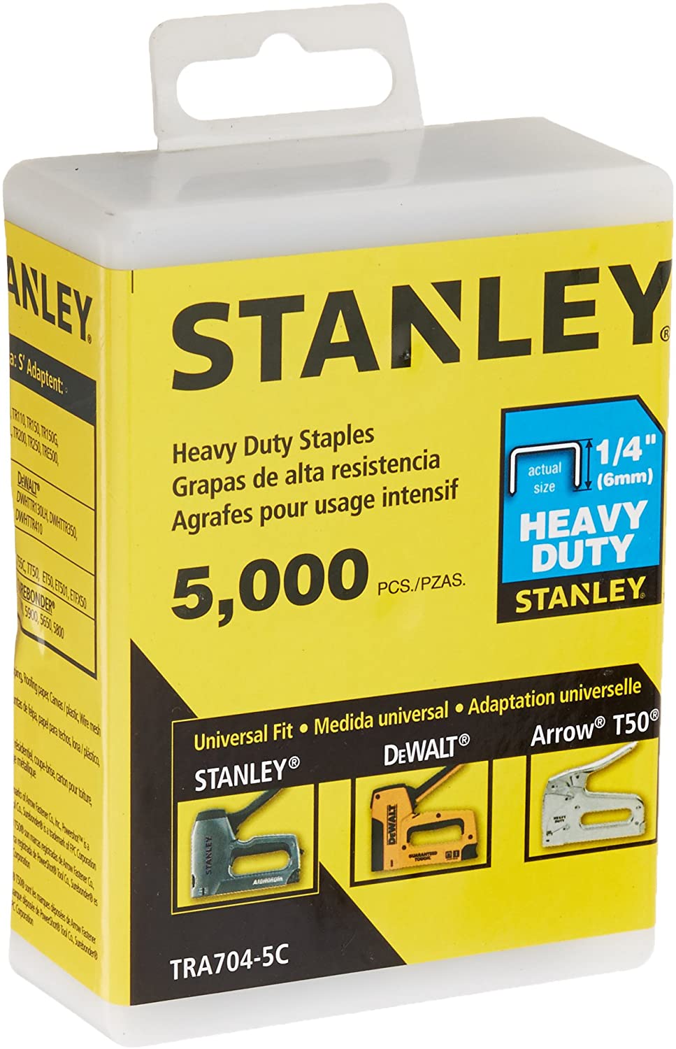 Stanley TRA704-5C, 1/4" Heavy Duty Staples (5000/pkg)