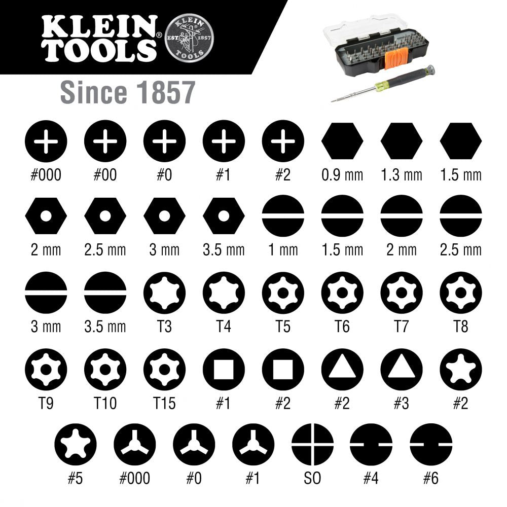 Klein Tools 32717, All-in-1 Precision Screwdriver Set with Case