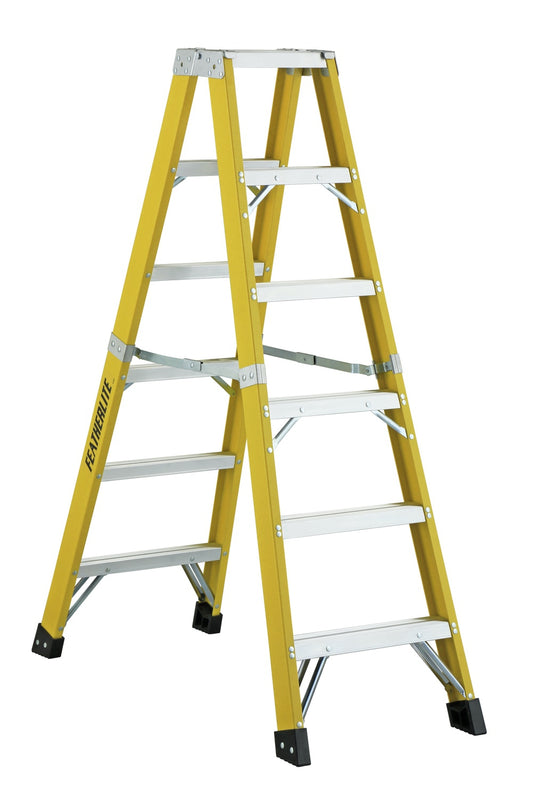 Featherlite 6606, 6′ EXTRA-HEAVY DUTY FIBERGLASS STEPLADDER DOUBLE ENTRY (IN-STORE PICKUP ONLY)